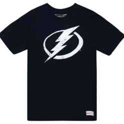 Apparel Mitchell & Ness T-Shirts & Tops-Distressed Logo Tee Tampa Bay Lightning