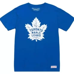 Apparel Mitchell & Ness T-Shirts & Tops-Distressed Logo Tee Toronto Maple Leafs