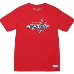 Apparel Mitchell & Ness T-Shirts & Tops-Distressed Logo Tee Washington Capitals