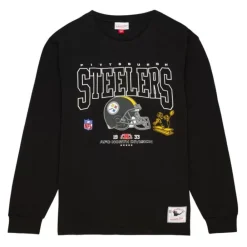 Apparel Mitchell & Ness T-Shirts & Tops-Division Ls Tee Pittsburgh Steelers