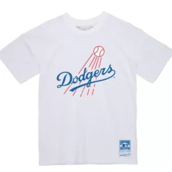 Apparel Mitchell & Ness T-Shirts & Tops-Dodgers Basic Logo 1 Tee Los Angeles Dodgers