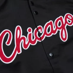 Apparel Mitchell & Ness Jackets & Outerwear-Double Clutch Lightweight Satin Jacket Chicago Bulls