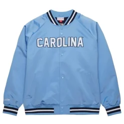 Apparel Mitchell & Ness Jackets & Outerwear-Double Clutch Lightweight Satin Jacket University Of North Carolina