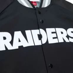 Apparel Mitchell & Ness Jackets & Outerwear-Double Clutch Lightweight Satin Jacket Oakland Raiders