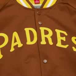 Apparel Mitchell & Ness Jackets & Outerwear-Double Clutch Lightweight Satin Jacket San Diego Padres