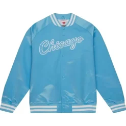 Apparel Mitchell & Ness Jackets & Outerwear-Double Clutch Lightweight Satin Jacket Chicago Bulls