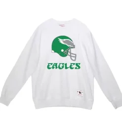 Apparel Mitchell & Ness Hoodies & Sweatshirts-E-A-G-L-E-S Crew Philadelphia Eagles