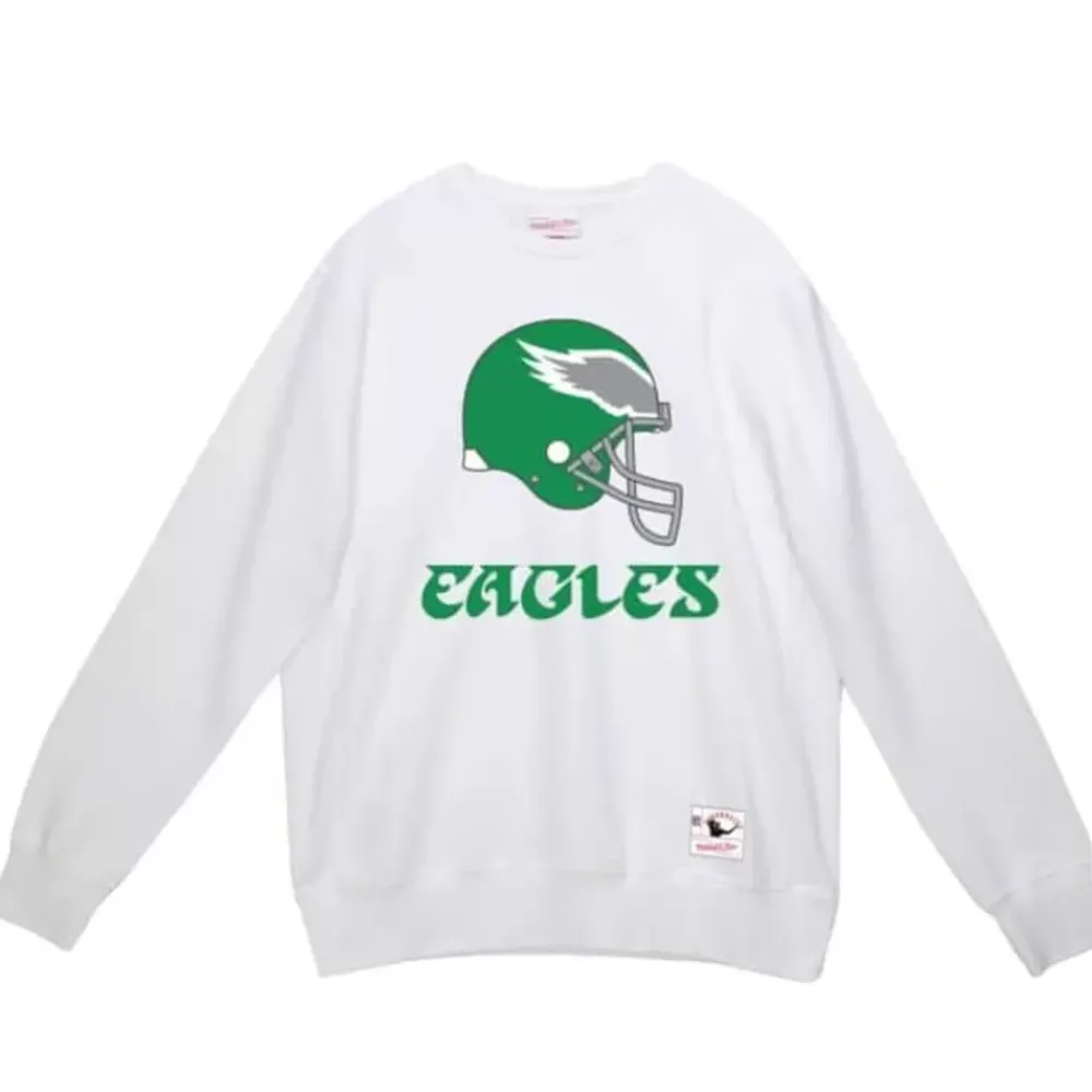 Apparel Mitchell & Ness Hoodies & Sweatshirts-E-A-G-L-E-S Crew Philadelphia Eagles
