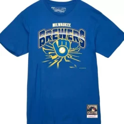 Apparel Mitchell & Ness T-Shirts & Tops-Earthquake Tee Milwaukee Brewers