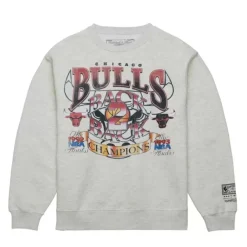 Apparel Mitchell & Ness Hoodies & Sweatshirts-Easy Cool Crewneck Sweatshirt Chicago Bulls