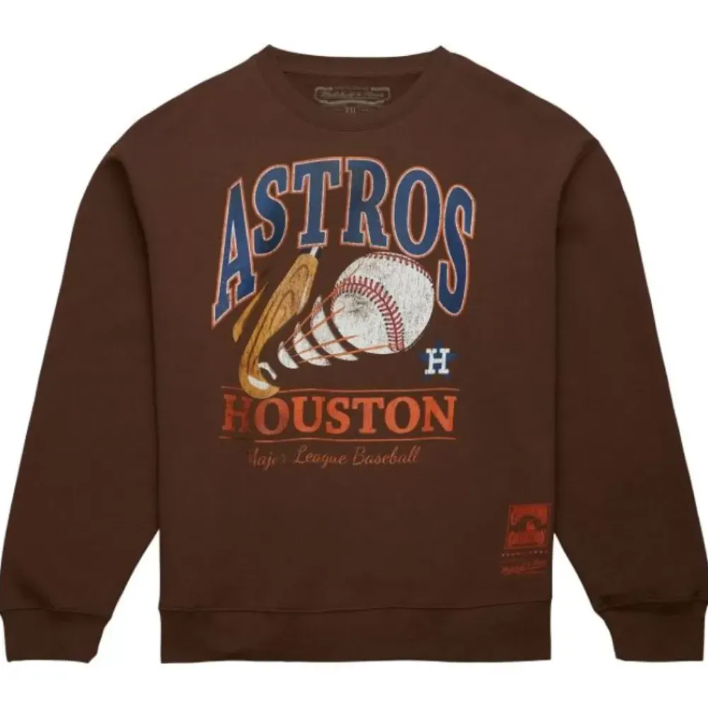 Apparel Mitchell & Ness Hoodies & Sweatshirts-Easy Cool Crewneck Sweatshirt Houston Astros