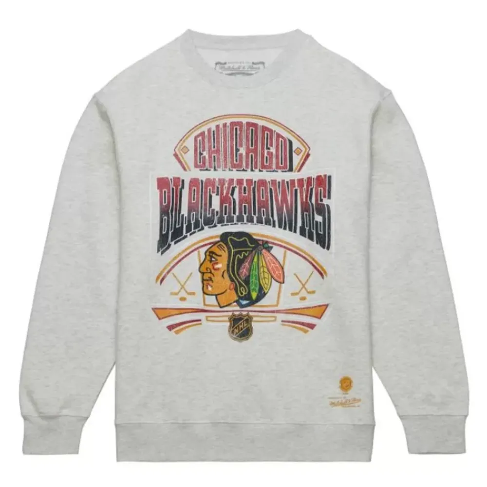 Apparel Mitchell & Ness Hoodies & Sweatshirts-Easy Cool Crewneck Sweatshirt Chicago Blackhawks