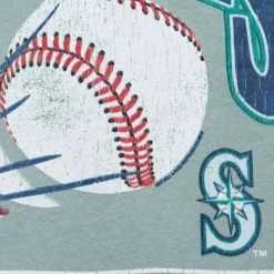 Apparel Mitchell & Ness Hoodies & Sweatshirts-Easy Cool Crewneck Sweatshirt Seattle Mariners