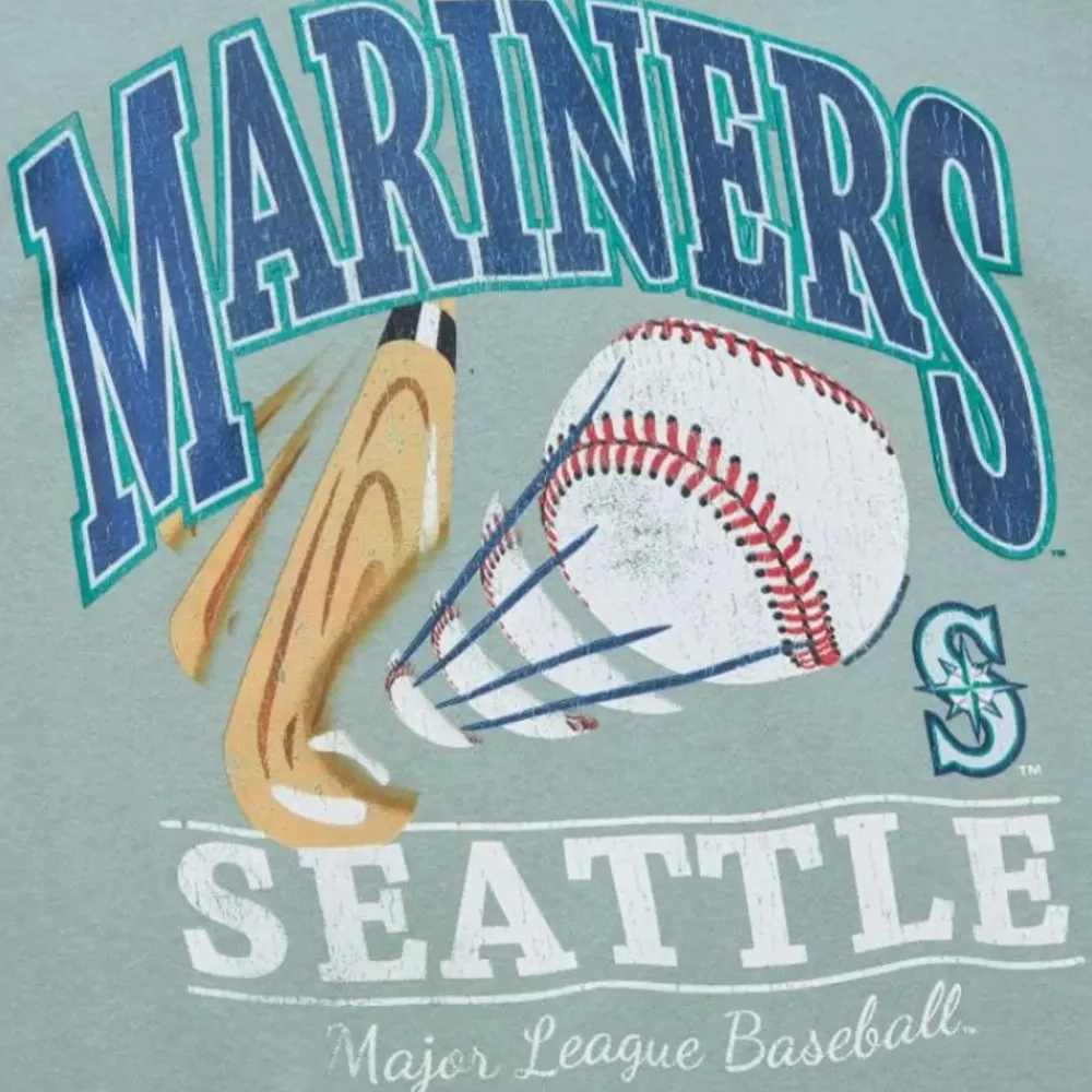 Apparel Mitchell & Ness Hoodies & Sweatshirts-Easy Cool Crewneck Sweatshirt Seattle Mariners