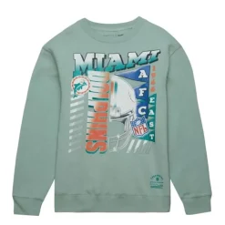 Apparel Mitchell & Ness Hoodies & Sweatshirts-Easy Cool Crewneck Sweatshirt Miami Dolphins