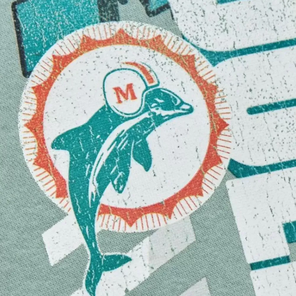 Apparel Mitchell & Ness Hoodies & Sweatshirts-Easy Cool Crewneck Sweatshirt Miami Dolphins
