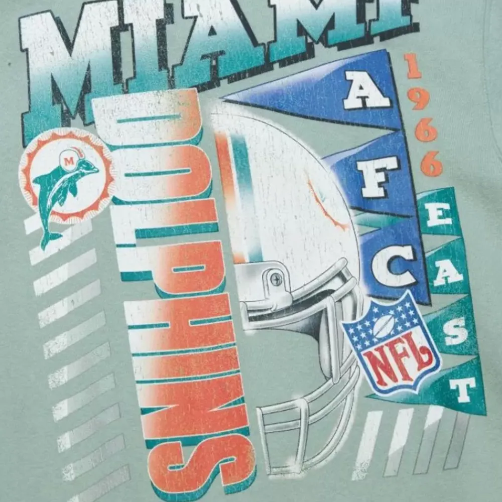Apparel Mitchell & Ness Hoodies & Sweatshirts-Easy Cool Crewneck Sweatshirt Miami Dolphins