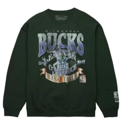 Apparel Mitchell & Ness Hoodies & Sweatshirts-Easy Cool Crewneck Sweatshirt Milwaukee Bucks