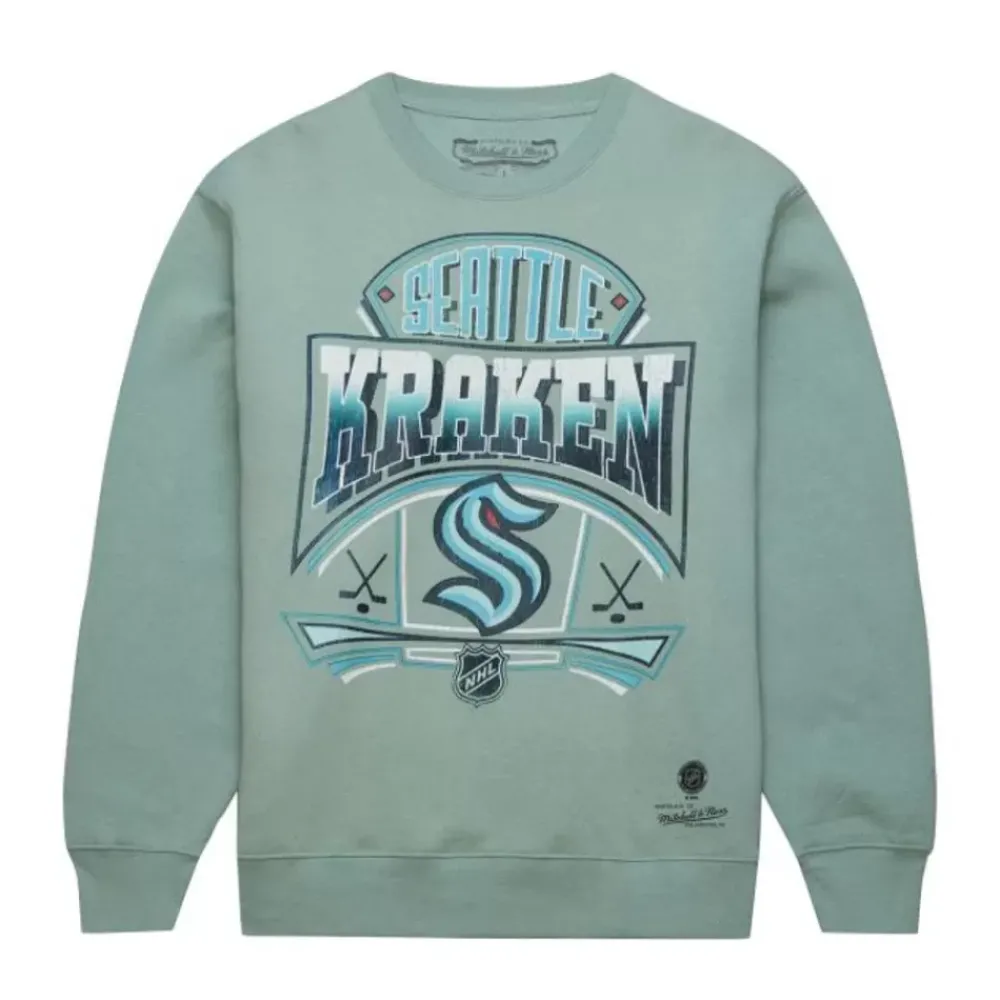 Apparel Mitchell & Ness Hoodies & Sweatshirts-Easy Cool Crewneck Sweatshirt Seattle Kraken