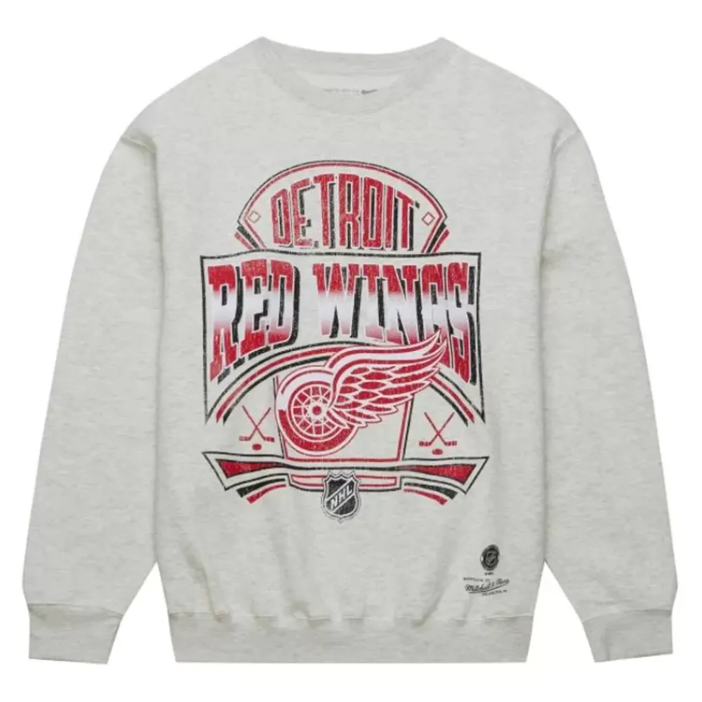 Apparel Mitchell & Ness Hoodies & Sweatshirts-Easy Cool Crewneck Sweatshirt Detroit Red Wings