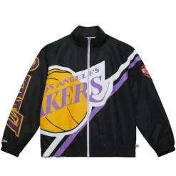 Apparel Mitchell & Ness Jackets & Outerwear-Exploded Logo Warm Up Jacket Los Angeles Lakers