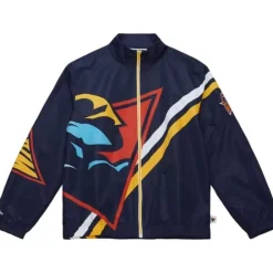 Apparel Mitchell & Ness Jackets & Outerwear-Exploded Logo Warm Up Jacket Golden State Warriors