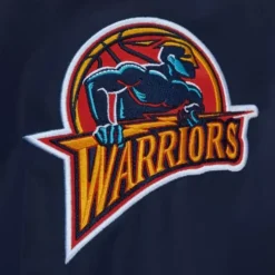 Apparel Mitchell & Ness Jackets & Outerwear-Exploded Logo Warm Up Jacket Golden State Warriors