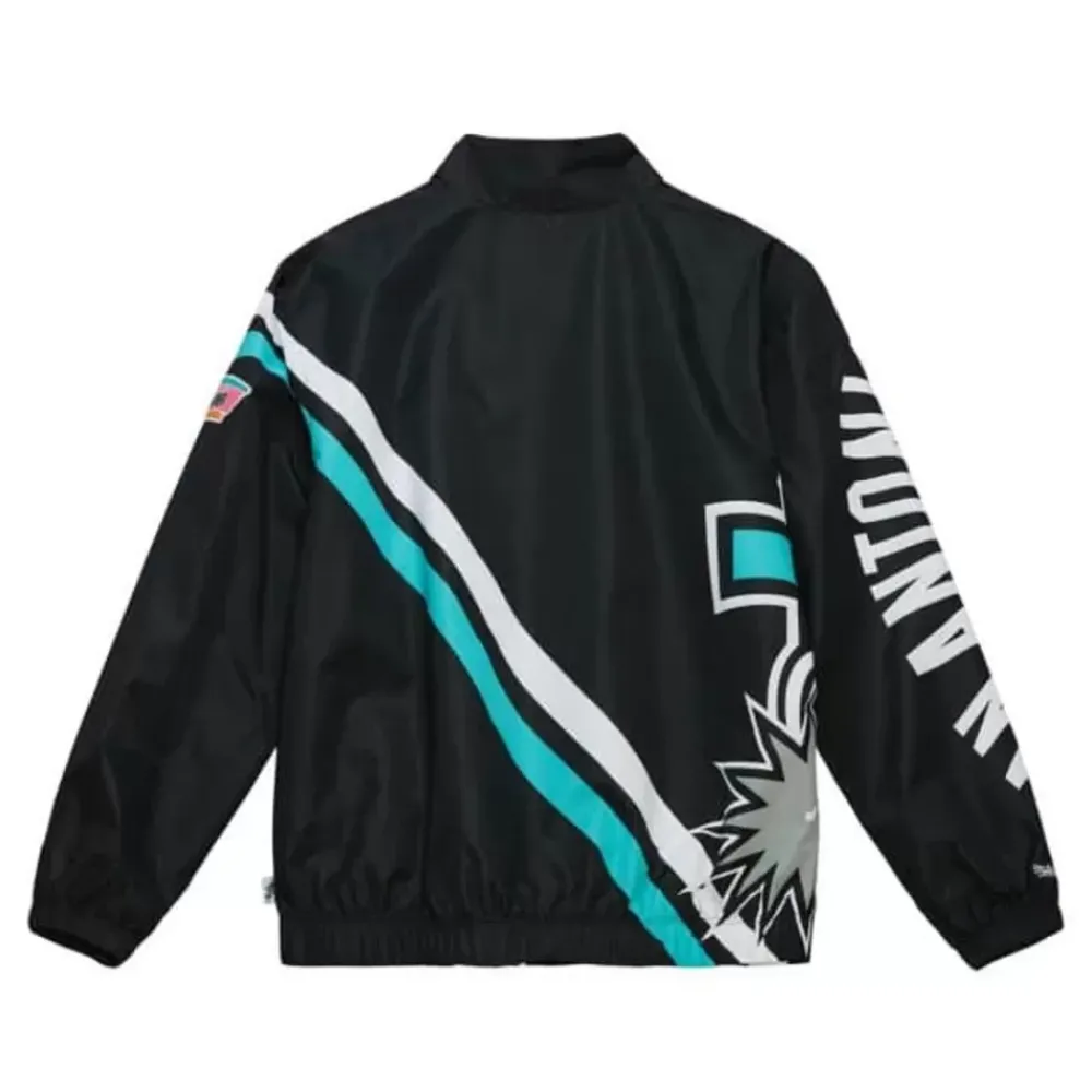 Apparel Mitchell & Ness Jackets & Outerwear-Exploded Logo Warm Up Jacket San Antonio Spurs