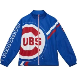 Apparel Mitchell & Ness Jackets & Outerwear-Exploded Logo Warm Up Jacket Chicago Cubs