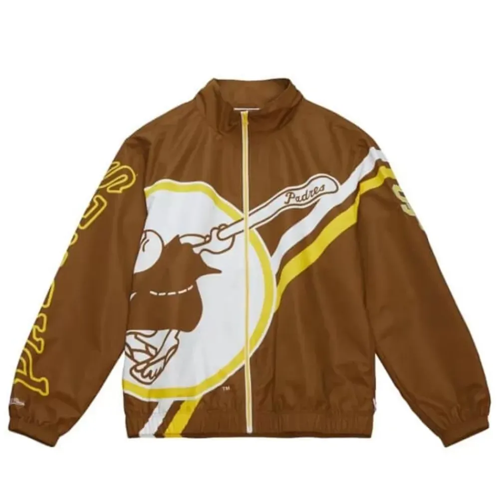 Apparel Mitchell & Ness Jackets & Outerwear-Exploded Logo Warm Up Jacket San Diego Padres