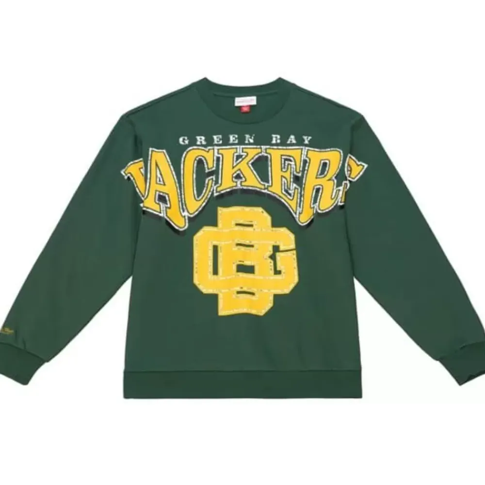 Apparel Mitchell & Ness Hoodies & Sweatshirts-Fashion Fleece Crew Green Bay Packers