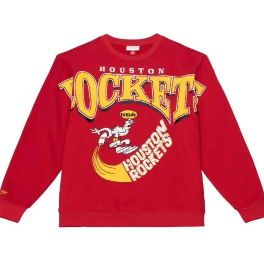 Apparel Mitchell & Ness Hoodies & Sweatshirts-Fashion Fleece Crew Houston Rockets