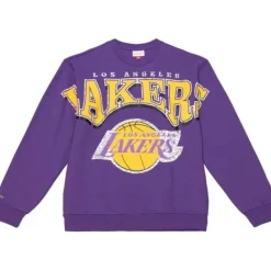 Apparel Mitchell & Ness Hoodies & Sweatshirts-Fashion Fleece Crew Los Angeles Lakers