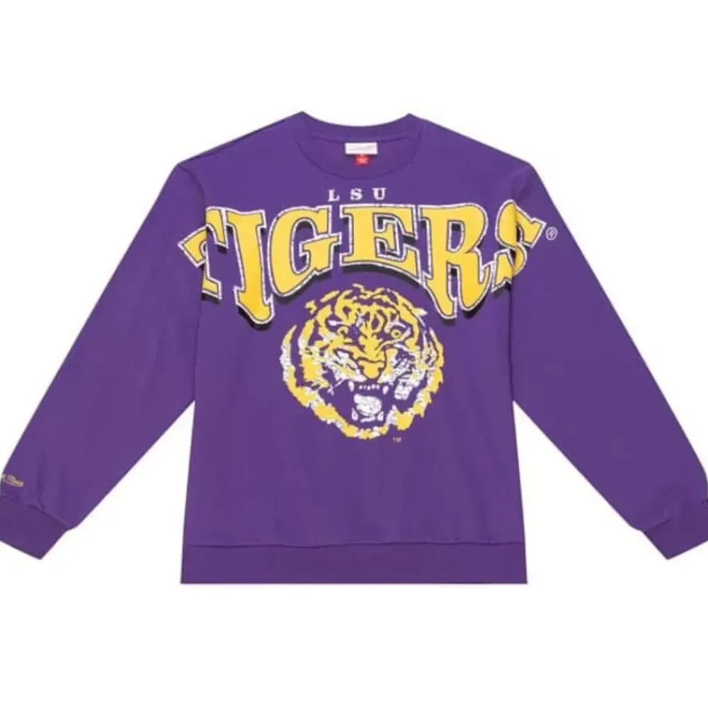 Apparel Mitchell & Ness Hoodies & Sweatshirts-Fashion Fleece Crew Louisiana State University