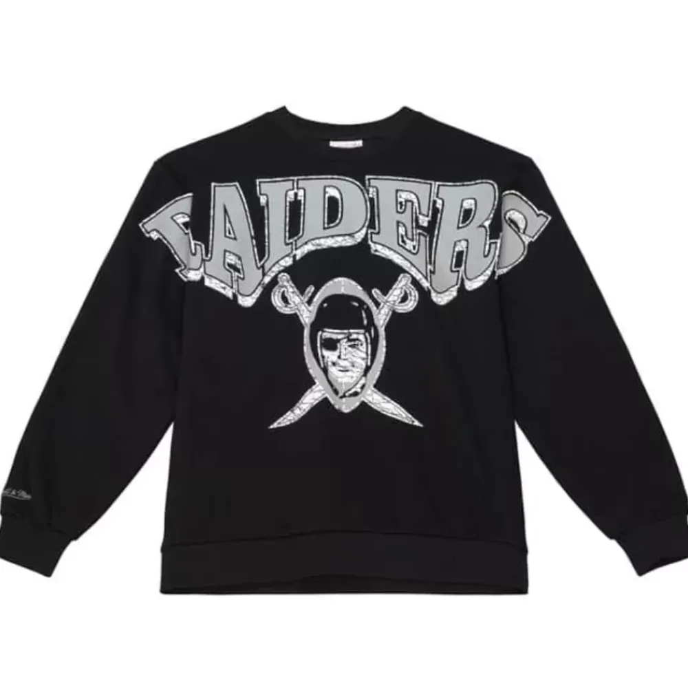 Apparel Mitchell & Ness Hoodies & Sweatshirts-Fashion Fleece Crew Oakland Raiders