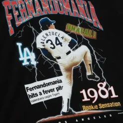 Apparel Mitchell & Ness T-Shirts & Tops-Fernandomania Tee Los Angeles Dodgers Fernando Valenzuela