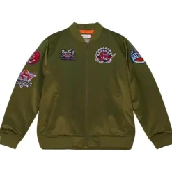 Apparel Mitchell & Ness Jackets & Outerwear-Flight Satin Bomber Jacket Toronto Raptors