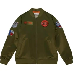 Apparel Mitchell & Ness Jackets & Outerwear-Flight Satin Bomber Jacket New York Knicks