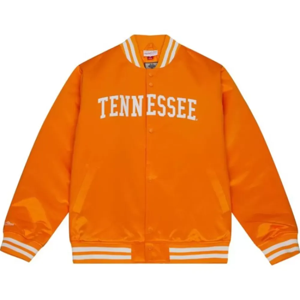 Apparel Mitchell & Ness Jackets & Outerwear-Front Logo Heavyweight Satin Jacket University Of Tennessee