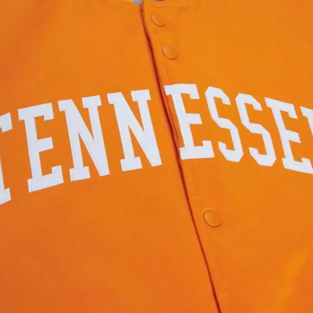 Apparel Mitchell & Ness Jackets & Outerwear-Front Logo Heavyweight Satin Jacket University Of Tennessee