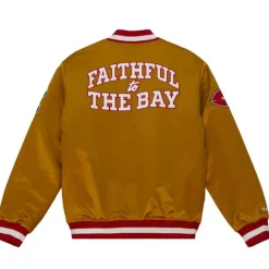 Apparel Mitchell & Ness Jackets & Outerwear-Fttb Heavywieght Satin Jacket San Francisco 49Ers
