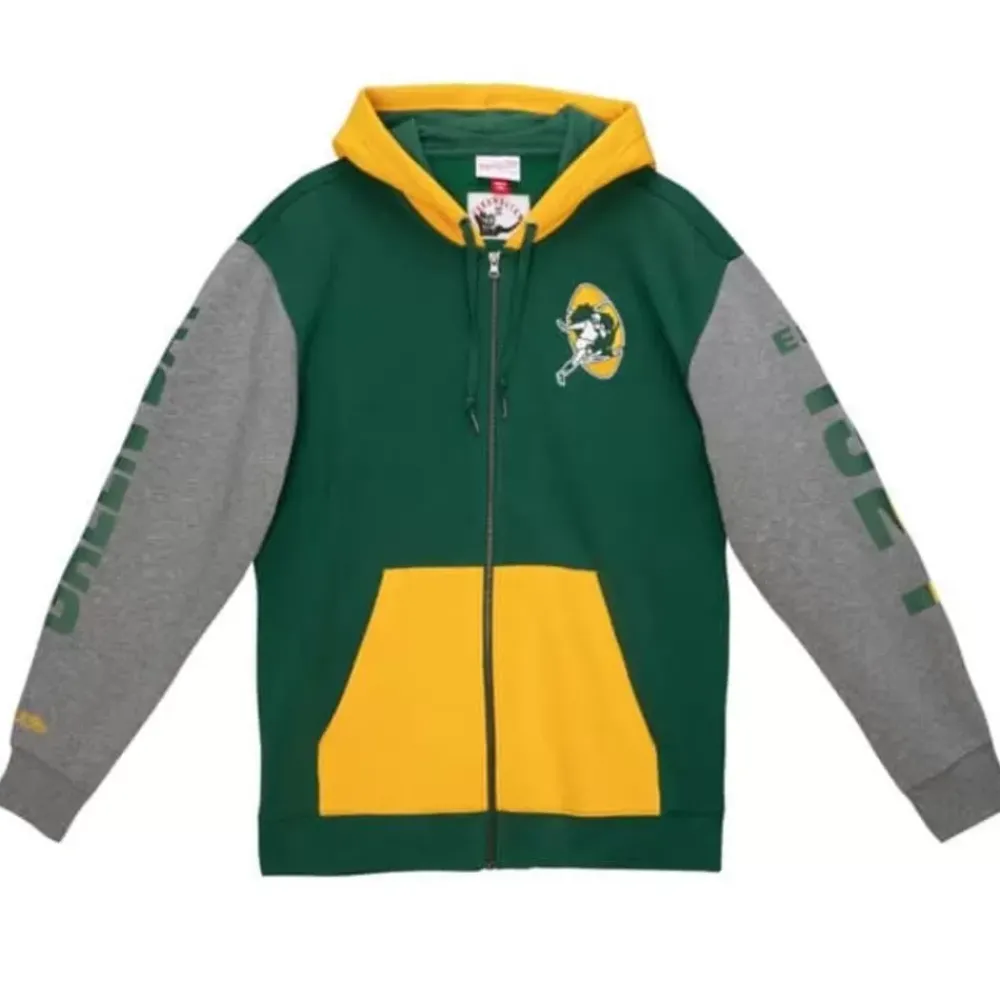 Apparel Mitchell & Ness Hoodies & Sweatshirts-Full Zip Fleece Green Bay Packers