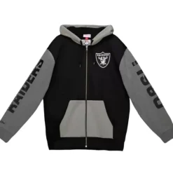 Apparel Mitchell & Ness Hoodies & Sweatshirts-Full Zip Fleece Oakland Raiders