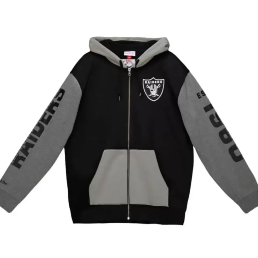Apparel Mitchell & Ness Hoodies & Sweatshirts-Full Zip Fleece Oakland Raiders