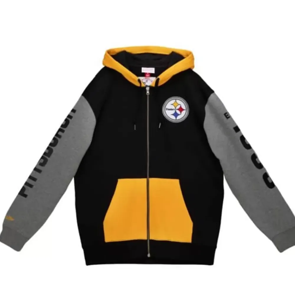 Apparel Mitchell & Ness Hoodies & Sweatshirts-Full Zip Fleece Pittsburgh Steelers