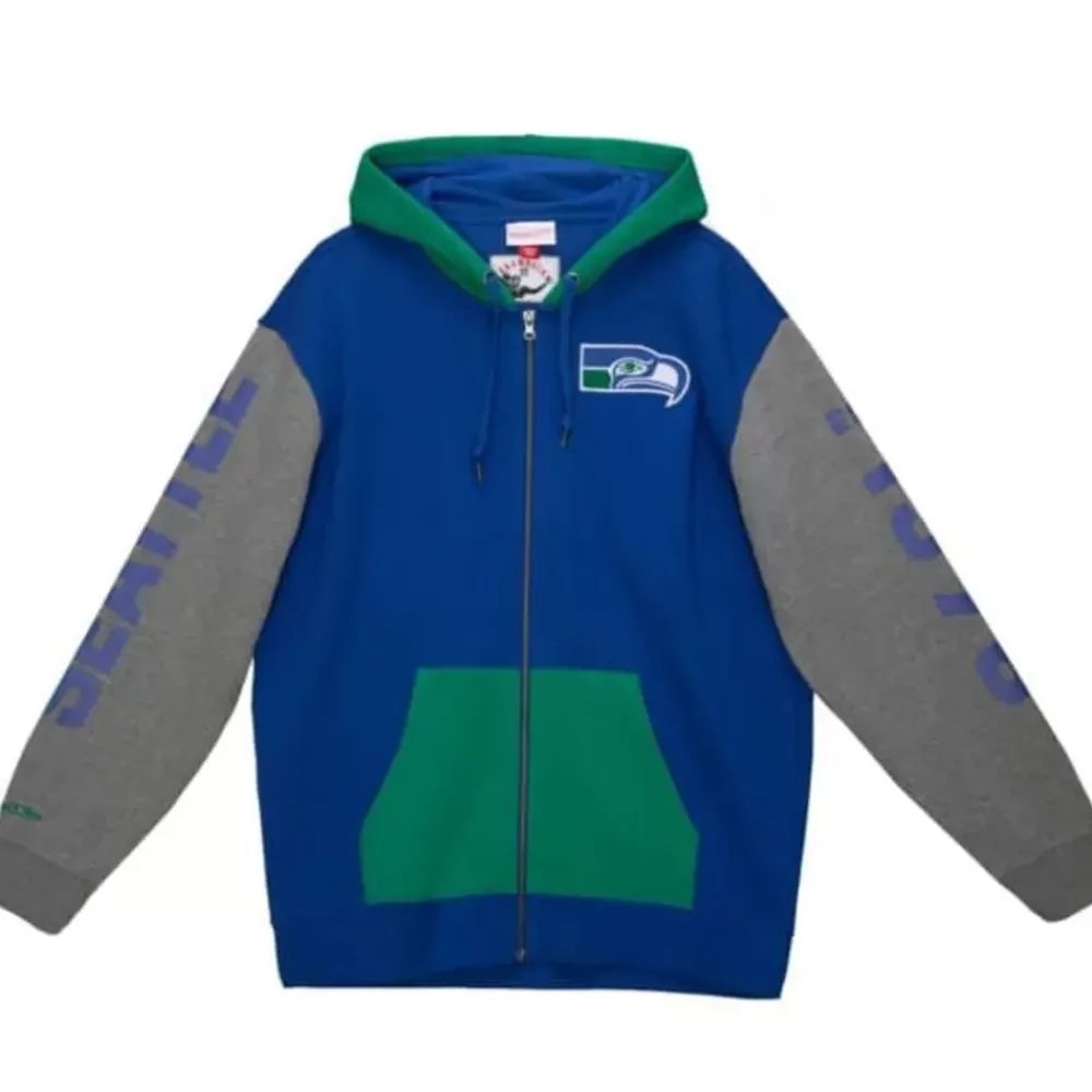 Apparel Mitchell & Ness Hoodies & Sweatshirts-Full Zip Fleece Seattle Seahawks