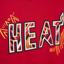 Apparel Mitchell & Ness Hoodies & Sweatshirts-Game Day Pattern Pullover Hoodie Miami Heat