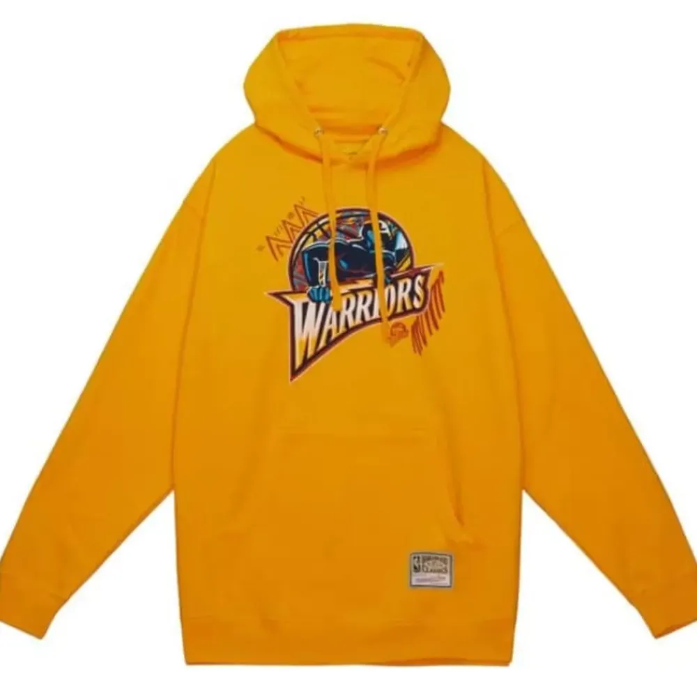 Apparel Mitchell & Ness Hoodies & Sweatshirts-Game Day Pattern Pullover Hoodie Golden State Warriors