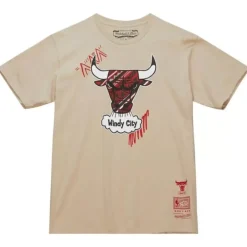 Apparel Mitchell & Ness T-Shirts & Tops-Game Day Pattern Tee Chicago Bulls