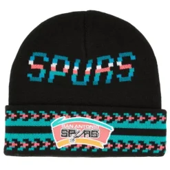 Headwear Mitchell & Ness -Game On Knit Hwc San Antonio Spurs